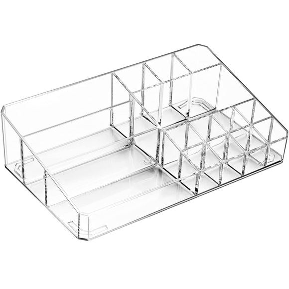 15 compartments Small Makeup Vanity Organizer, Clear Acrylic Cosmetic Display Ca - Picture 7 of 13